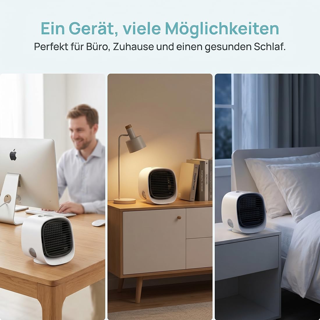 Aira Breeze Luftkühler, Air Breeze Klimaanlage,Airabreeze Kleine Klimaanlage für Zimmer,USB-betriebener Klimagerät für Familie (Weiß)