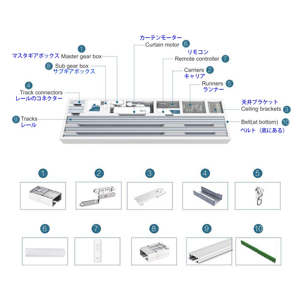 Amazon.co.jp: Olideスマート電動カーテンレール、自動開閉カーテン
