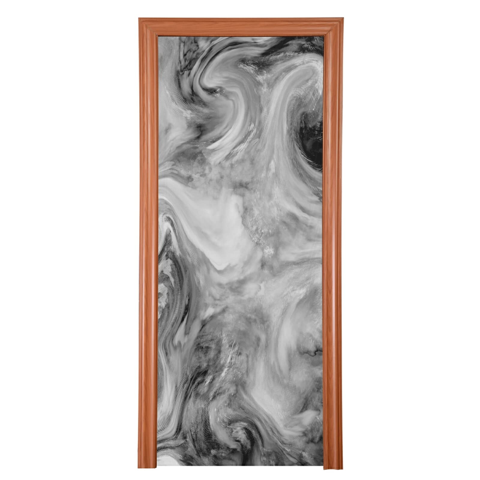 Poeticcity Grey Marble Stone Abstract Mottled Spotty Ink Texture Paint Door Cover, Washable Fabric Durable Door Decoration Silk Microfiber for Front Door Porch Home Indoor Outdoor Party 36x98 inches