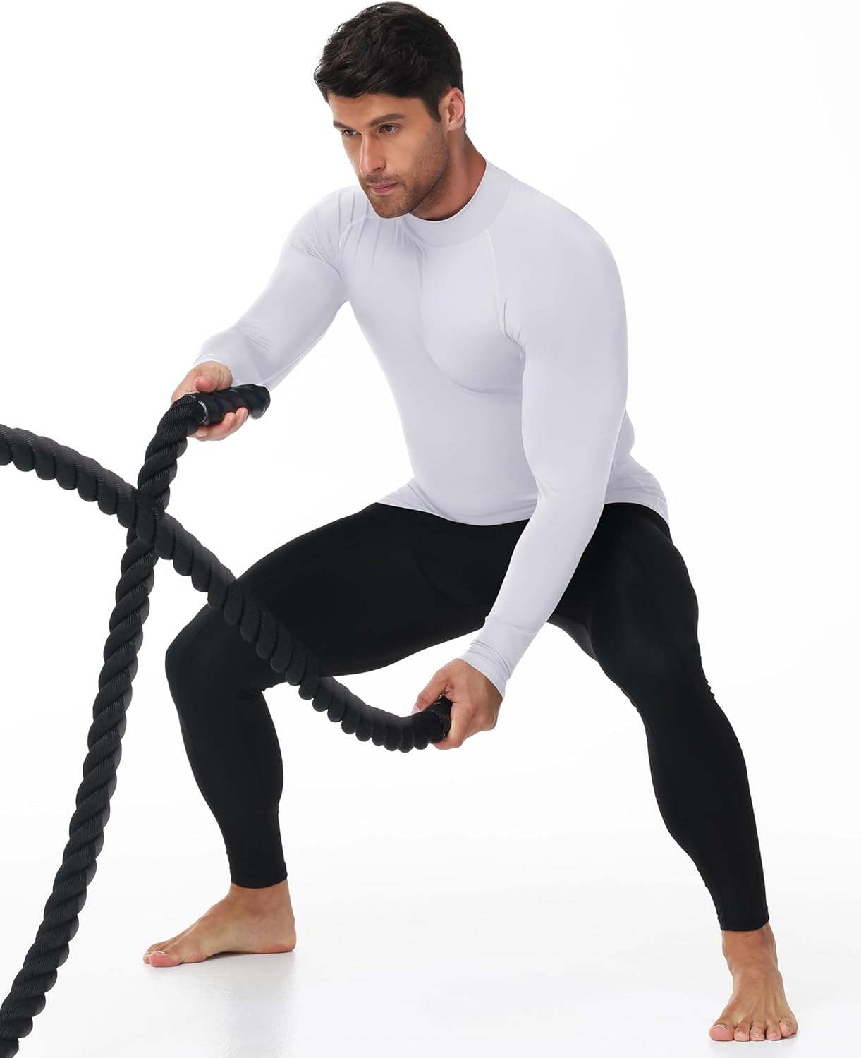 Runhit Men's Compression Shirts Long Sleeve Mock Turtleneck Undershirts Quick Dry Athletic Workout Running Base Layer - Image 5