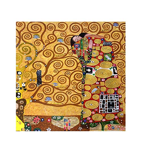 Impression sur toile Abstraite Klimt L'arbre de vie 80x80cm pour salon