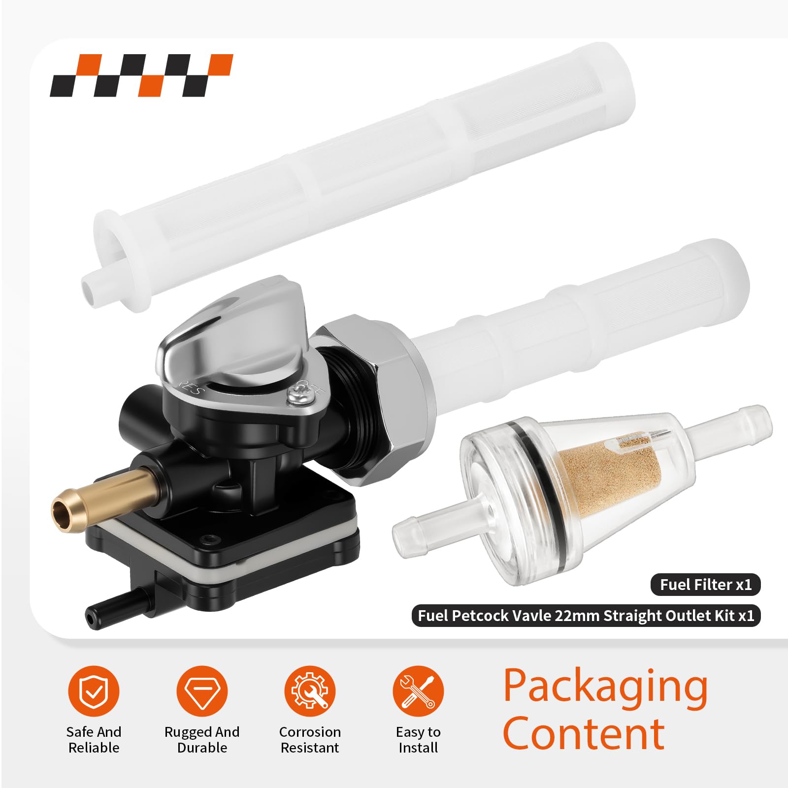 Amazon | 燃料ペットコック Vavle 22mm ストレートアウトレット