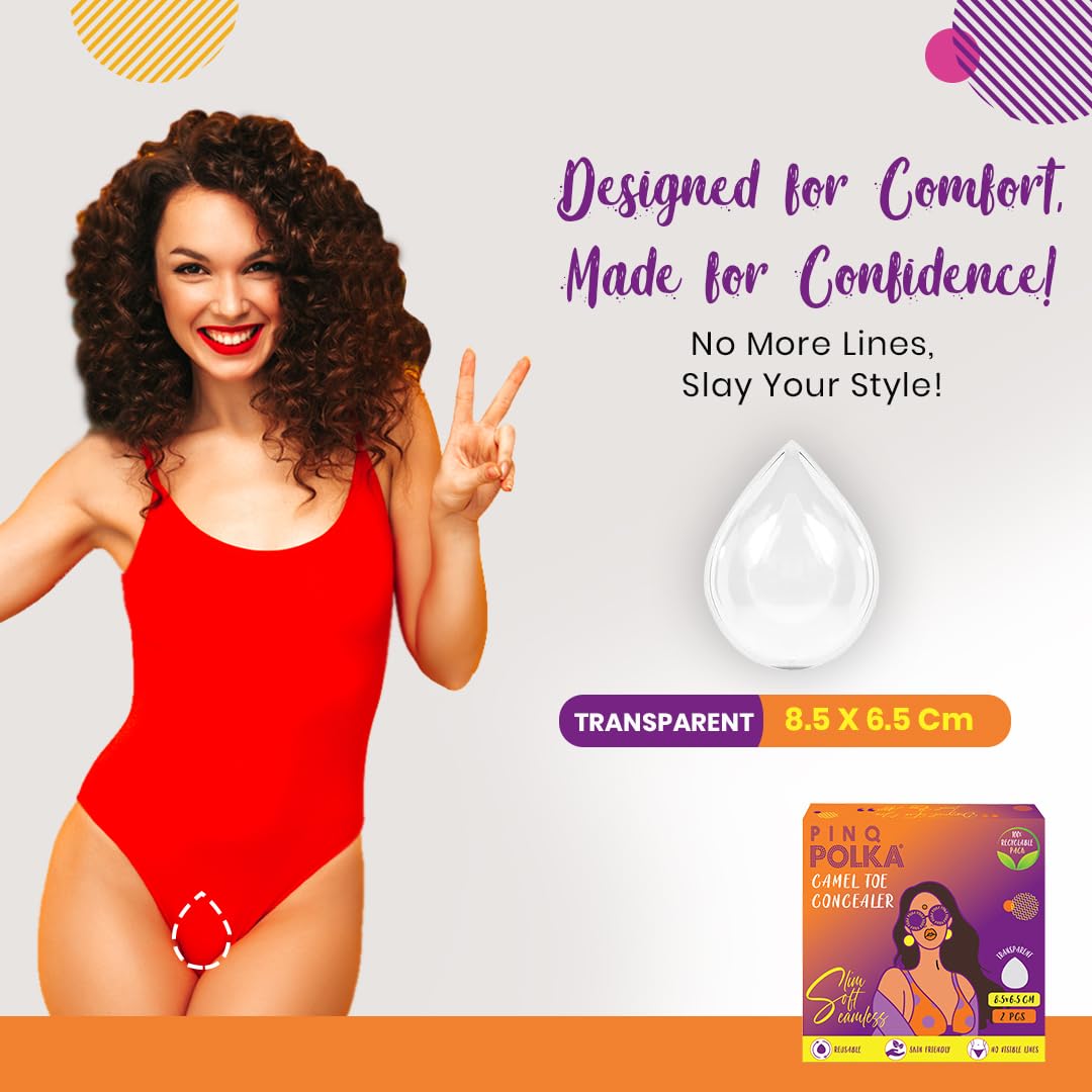 PINQ POLKA Adhesive Camel Concealer Toe, Reusable Silicone Pads Invisible Toe No Camel Guard for Women, Underwear Guard Seamless Hider Covers for Swimsuits, Leggings and Yoga Pants - Image 2 thumbnail