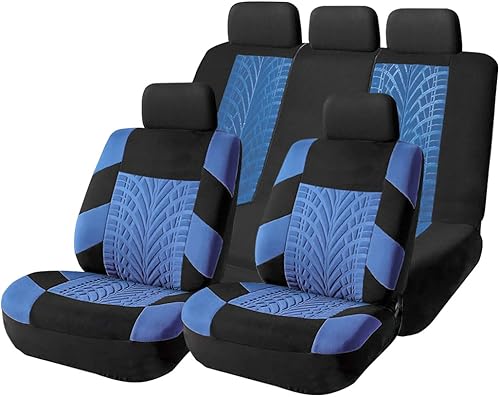 Blilo Juego completo de fundas de asiento de automóvil, protectores de asiento delantero de poliéster con fundas de asiento trasero de banco