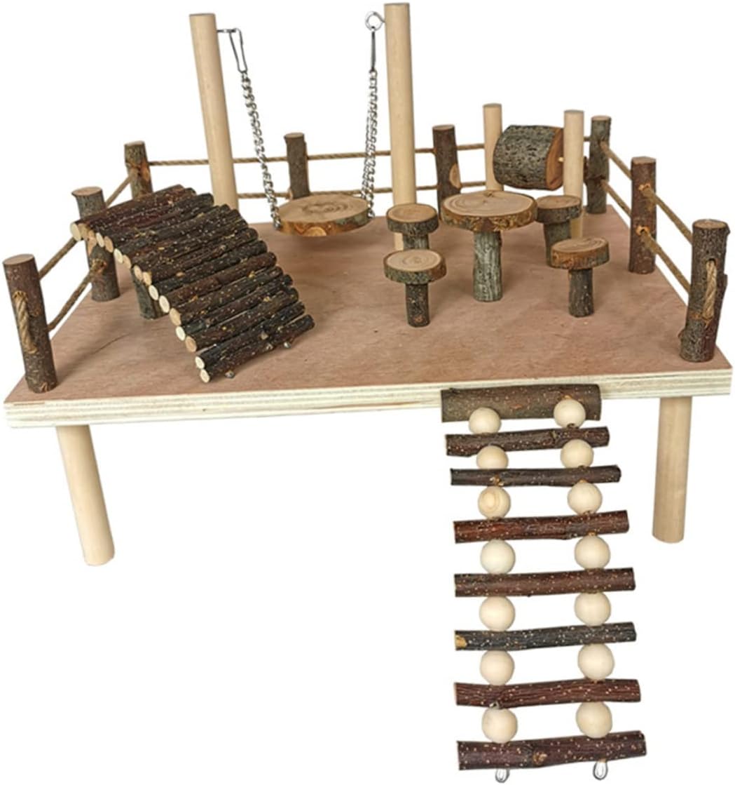 Wooden Hamster Climbing Ladder Toy for Animals Pet Plaything for Hamsters Mice Gerbils and Parrots Encourages Activity and Health