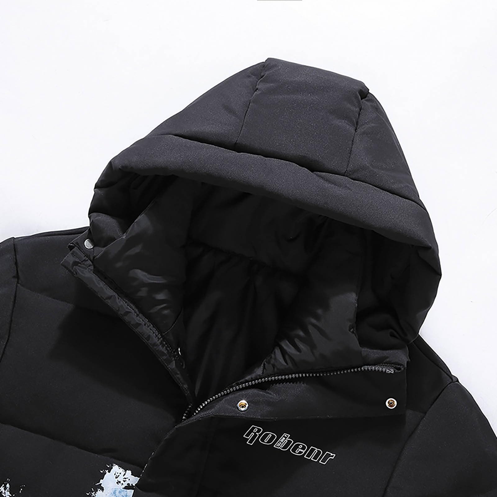 Genérico Chaqueta Impermeable Hombres, Chaqueta Acolchada Hombre, con Cremallera con Bolsillos con Capucha Manga Larga Chaqueta Plumas Color Sólido Casual Cómodo Abrigo Adecuado para Uso Diario