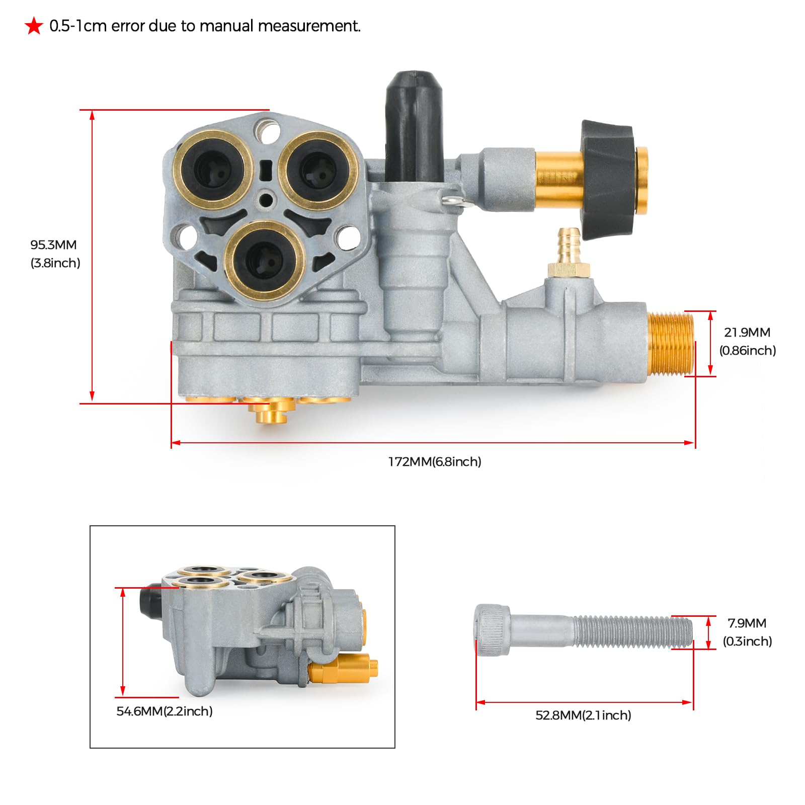 7108366 Kit de repuesto para colector de bomba de lavado a presión para bomba de lavado a presión de limpieza axial 510020 y 520006