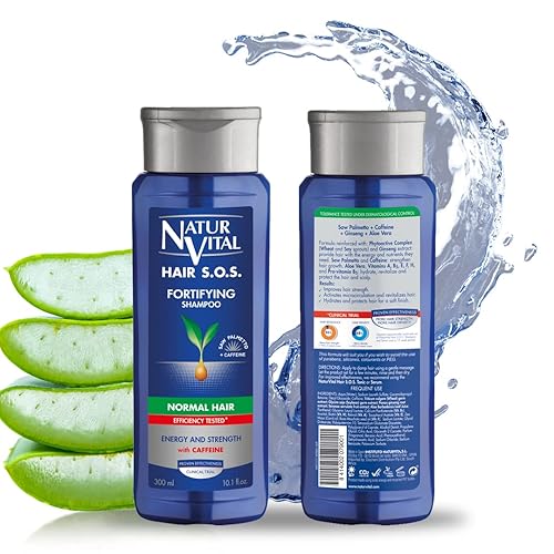 NaturVital Champú revitalizante para cabello orgánico de aloe vera y ginseng unisex, natural para cabello normal, evita la rotura del cabello, libre