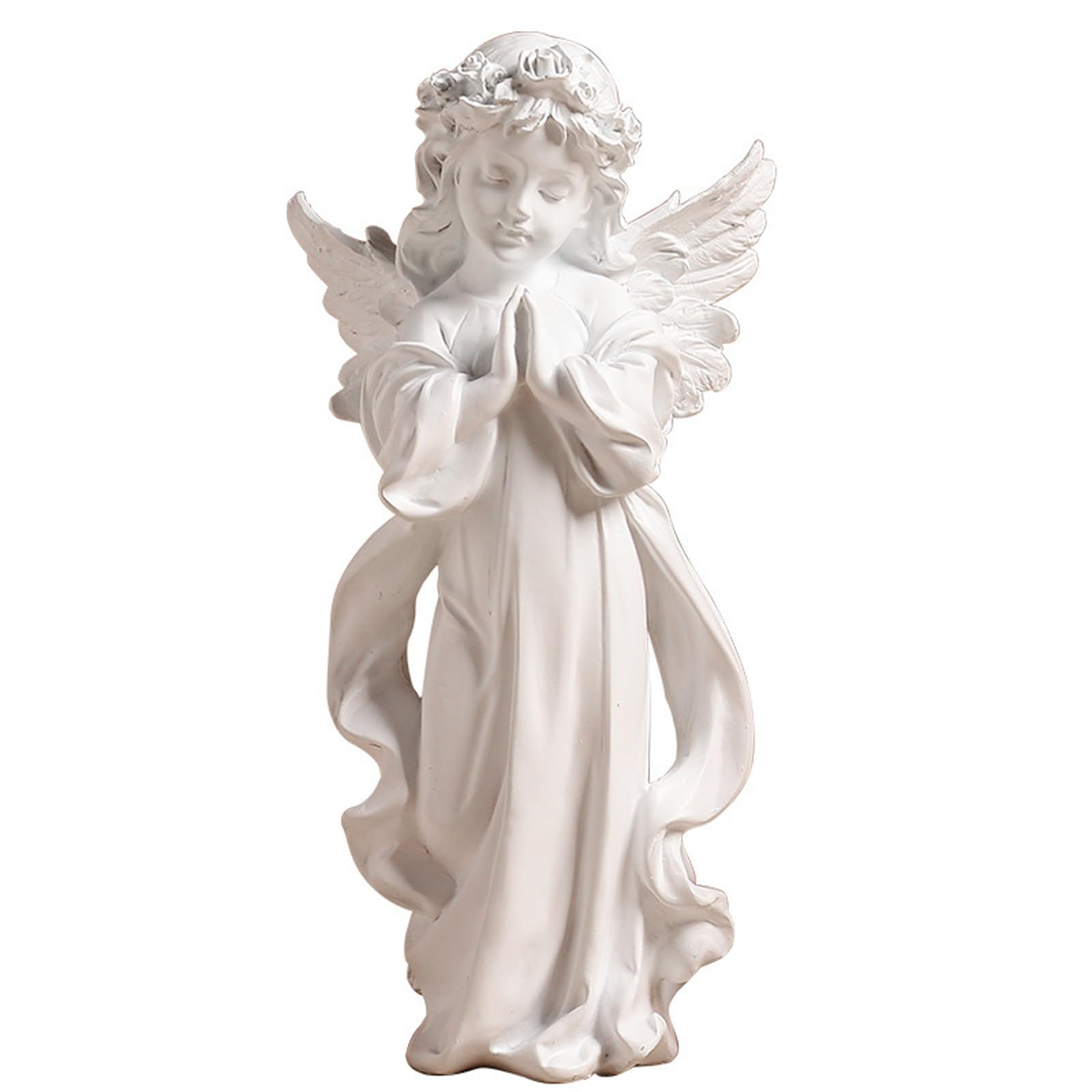 Kalttoy Resins Figurine Praying Little Cherub Girl Sculpture Nordic Styles Tabletop Shelf Decors Collectible Religious Gift Nordic Cherub Statue