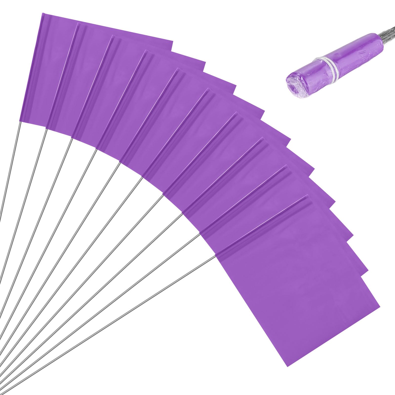 M METERXITY 10-Pack Blank Marking Flags Waterproof 15x5.1x4 Inch, Purple