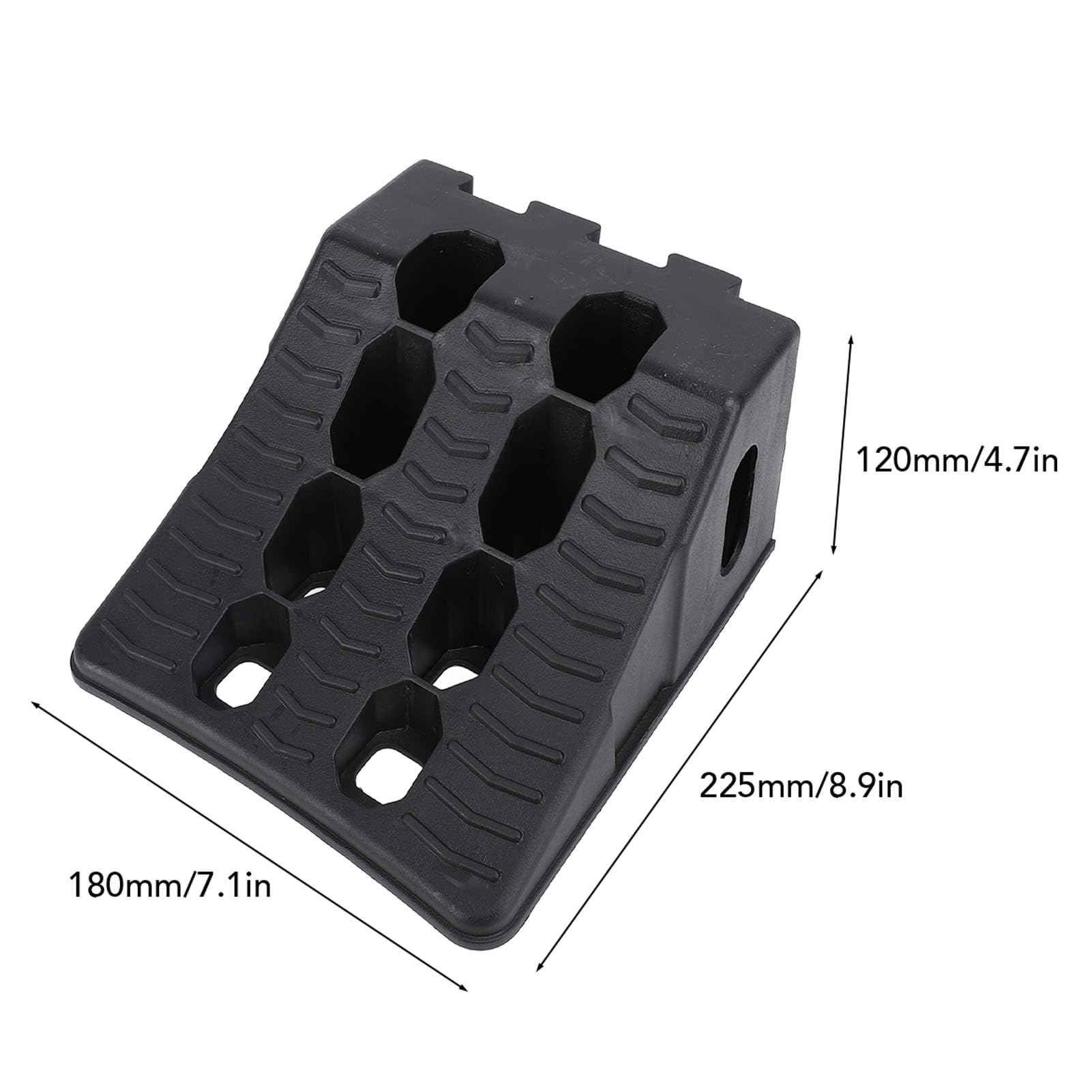 Cuña para Ruedas 2 Unidades, Antideslizante Estable Alta Resistencia en HDPE 225 x 180 x 120 mm para Remolques de Viaje Caravanas y Furgonetas
