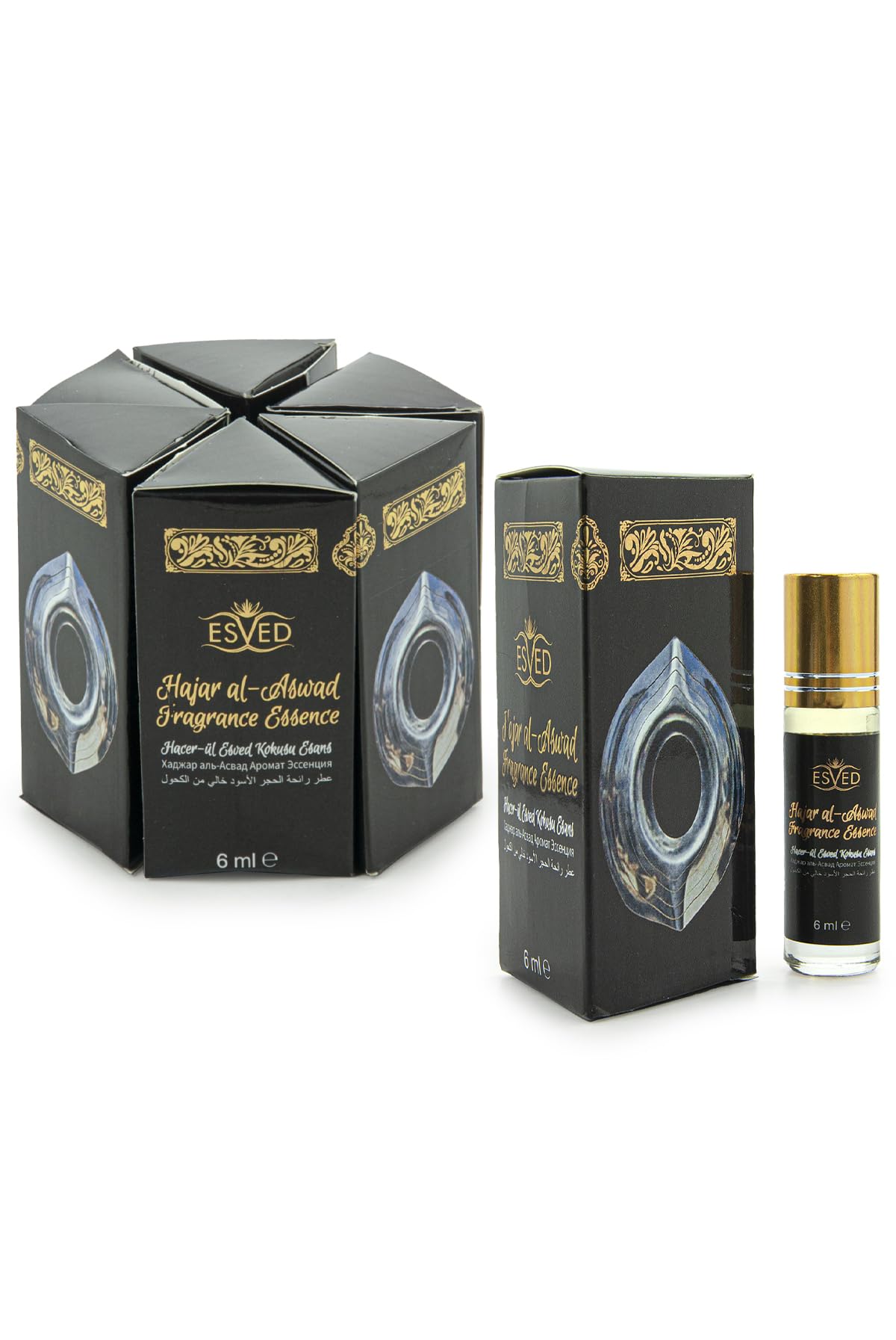 ihvan online6 Pack 36 mL - 1.21 Oz Roll On Perfumes Oils, Non Alcoholic Musk Perfume, Arabic Scents, Soft Perfumery Pill for Body, Long Lasting Fragrance for Women & Men, Hacer-ul Esved