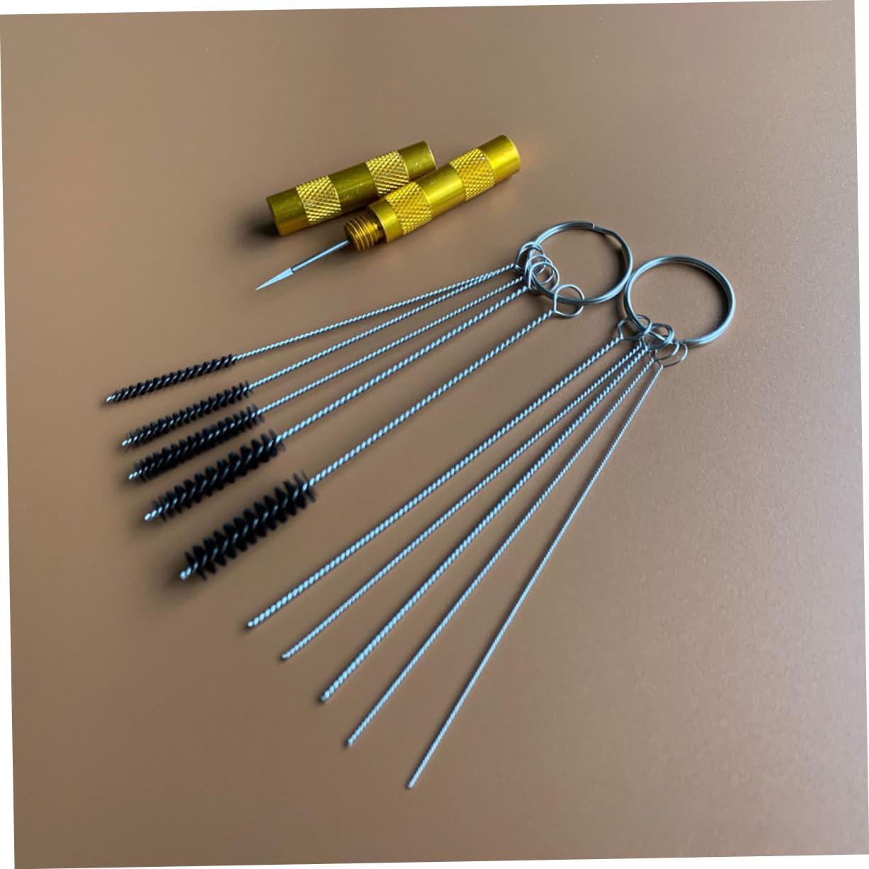 TEHAUX 3 Set Kit Pulizia Aerografo Lavaggio Dispositivo di Rimozione Riparazione Pulizia per Uso Domestico Spray Macchia Ugello Kit per La Pulizia Dell'aerografo Rame