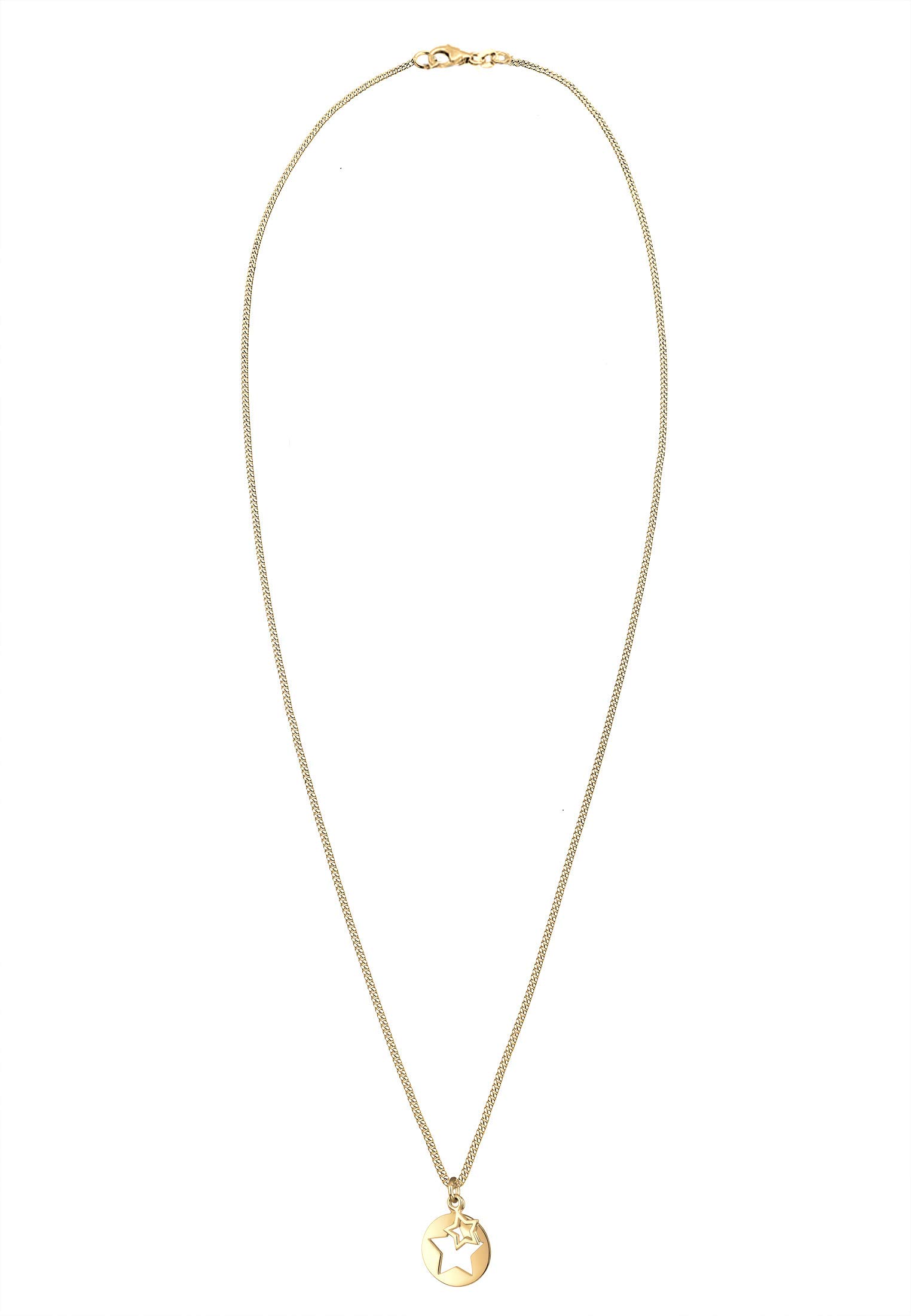 Elli Damen Halskette mit Stern Cut-out Astro Trend in 925er Sterling Silber 45 cm Länge