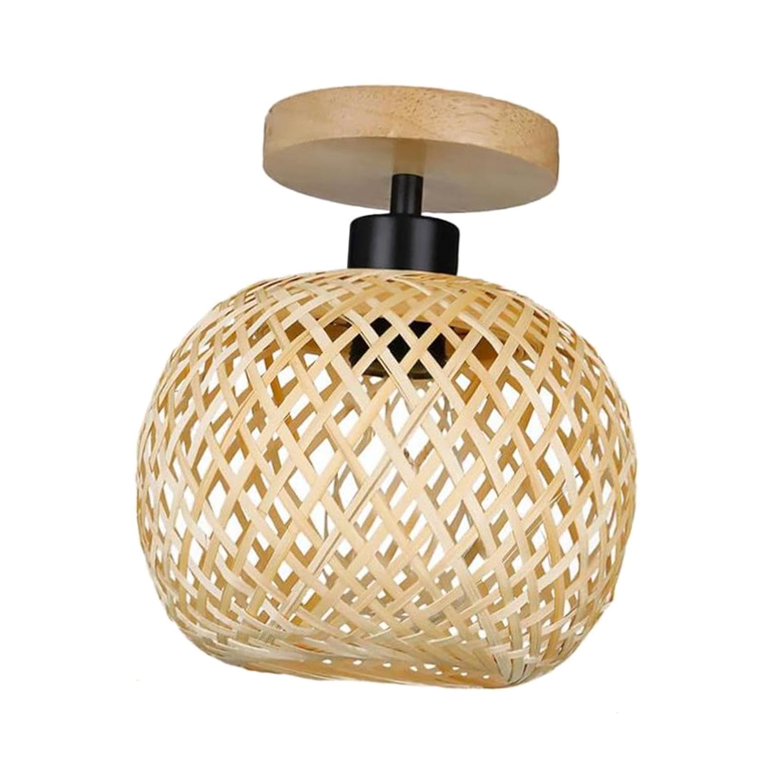 Lustre Salon Style Rustique E27 pour Ambiance Chaleureuse sans Ampoule