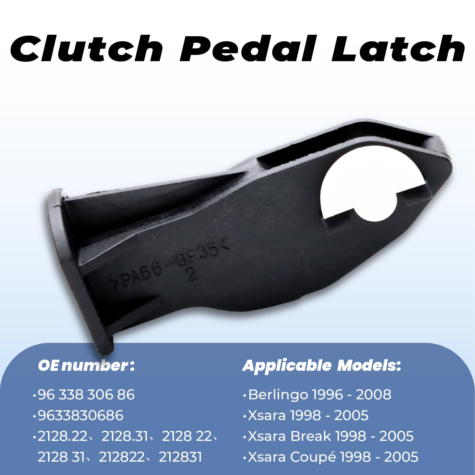 Clip per pedale della frizione 212822 Partner per Berlingo Xsara I e II Xsara Picasso 306 9633830686 2128.22