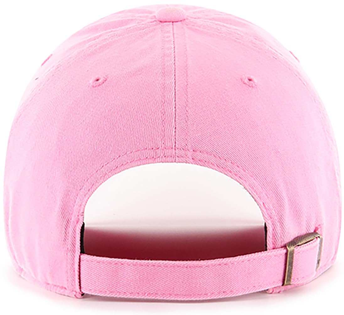 47 Brand MLB Rose Pink Primary Logo Clean Up Adjustable Baseball Cap Hat, Adult One Size Fits All - Los Angeles Dodgers Rose Pink