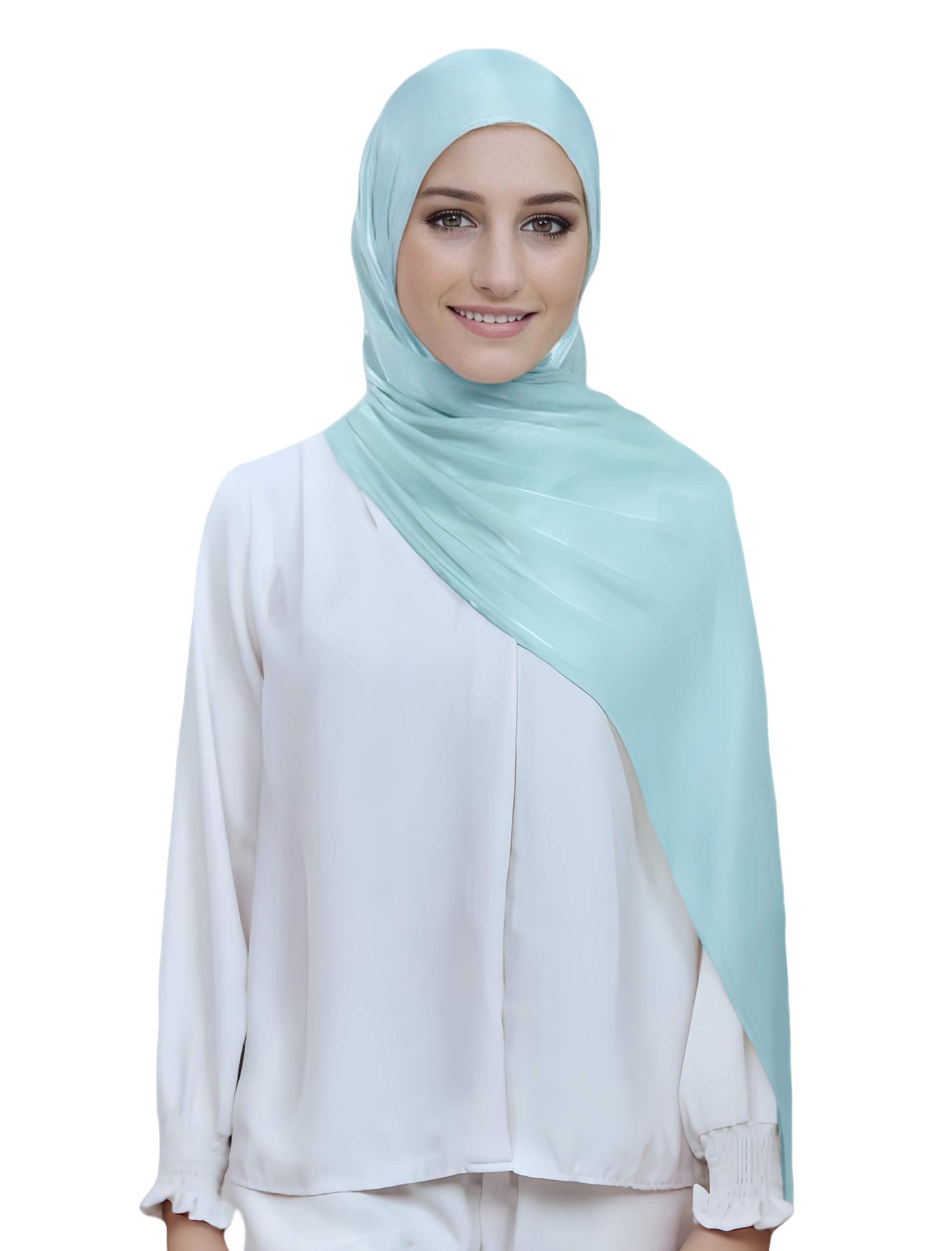 Lina & Lily Sheen Shimmer damski szal krepowy szal chusta na głowę hidżab lekki