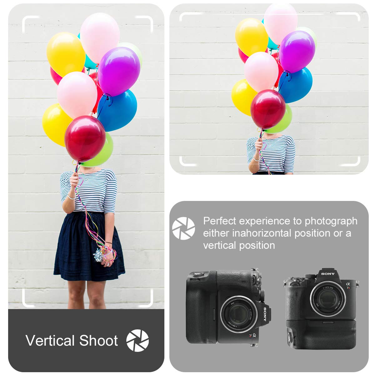 Meike MK-A7R IV - Empuñadura de batería vertical profesional compatible con Sony A7IV A7RIV A9II