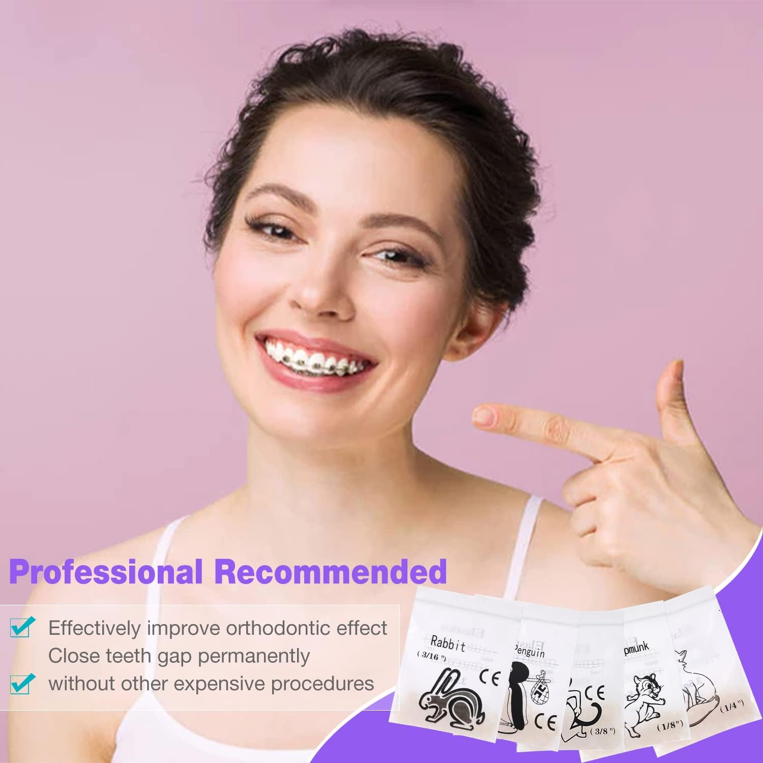 faruijie 500 PCS/5 Packs Rubber Bands for Braces Orthodontic Elastics Neon Rubber Bands for