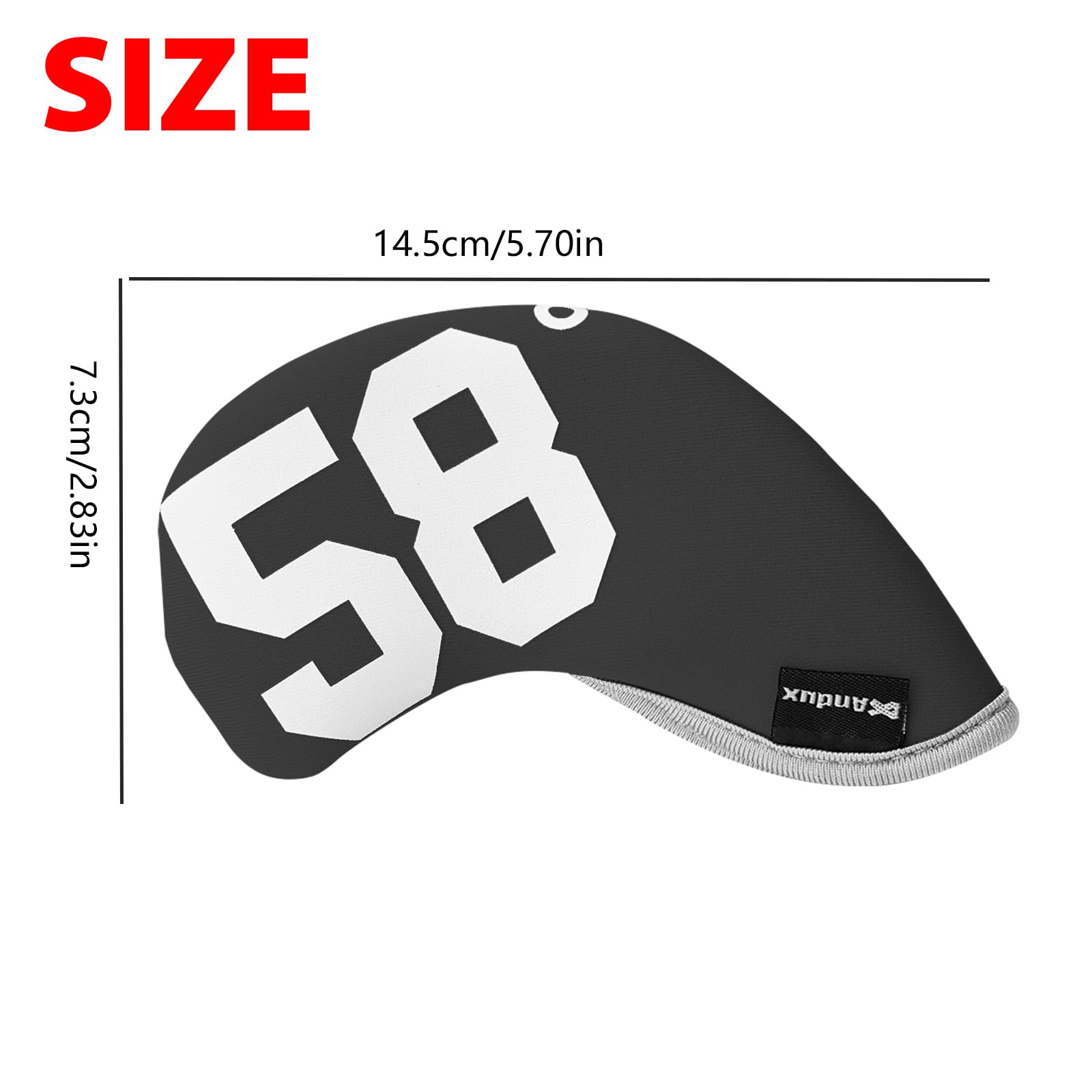 Andux 7 Teile/Satz Golf Wedge Eisen Schlägerkopfhauben mit Grad NR. beidseitig MT/W10