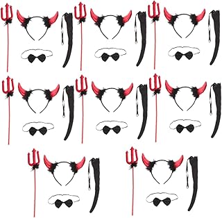 8 Conjuntos De Bandana De Chifre De Diabo Roupas Infantis Adereços De Halloween Trajes Infantis Traje De Diabo Bandana De Diabo Forcado De Diabo Kit De De Diabo Cosplay