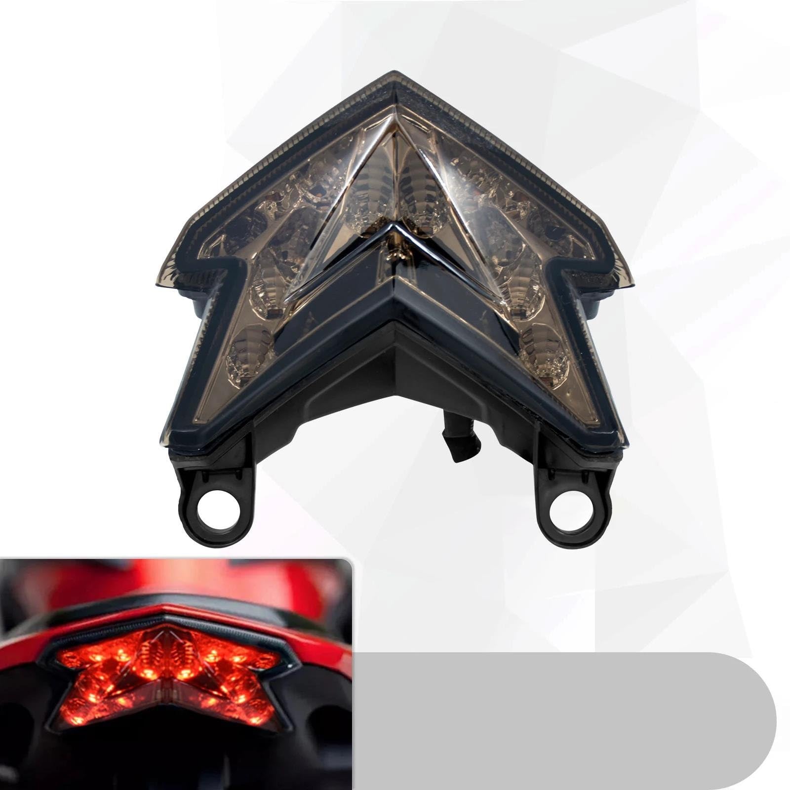 Feu Stop Feu Arrière De Moto Clignotant Ambre Clignotant Rouge Feu Stop Pièces pour K&awasaki Z125 2013-2022 ZX6R Z800 2013-201 Clignotants