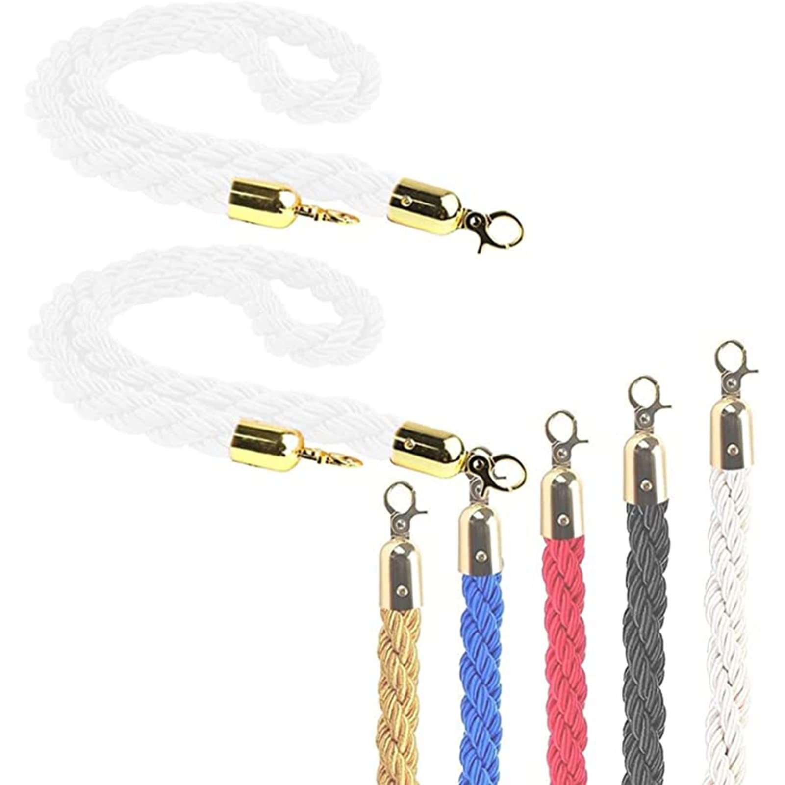Awudaeemz White Braided Stanchion Rope, Stanchion Rope 3/4/5/6Ft,Braided Hemp Rope1/2/3.0Metereter(,10Ft/305Cm)