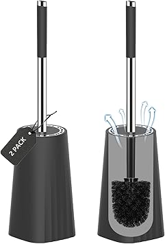 SetSail Toilet Brush, Compact Size Toilet Bowl Brush and Holder Toilet Brushes for Bathroom with Stainless Steel Handle Toile