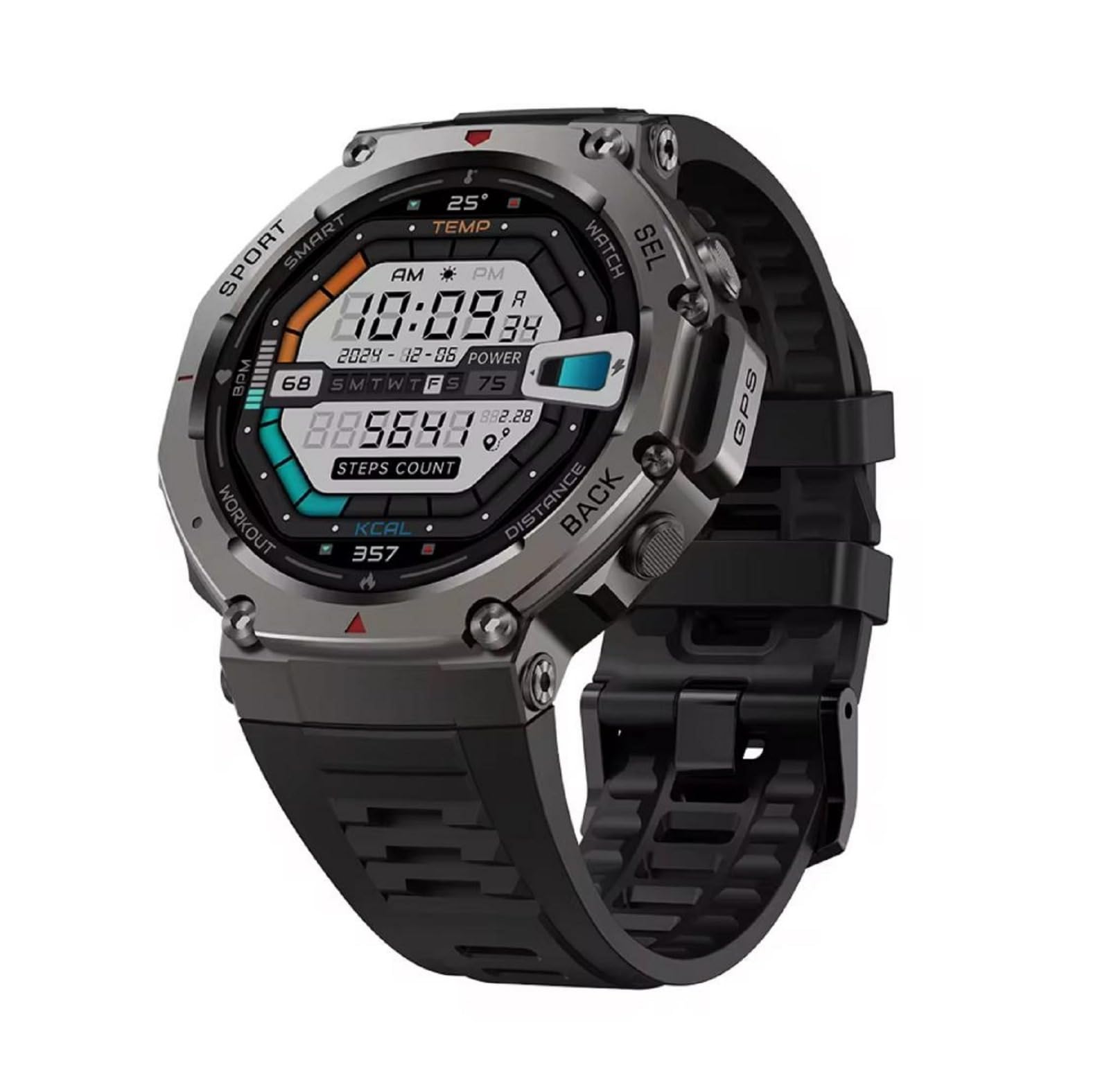 Smartwatch da uomo e donna, GPS, con schermo AMOLED 1.43 da 460 x 460, altimetro barometrico e bussola con batteria da 500 mAh, resistenza di grado militare, monitor della salute