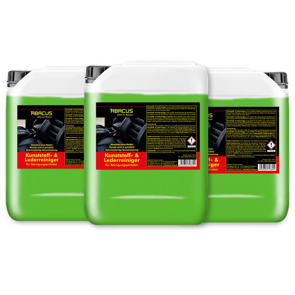 ABACUS® Lederreiniger & Kunststoffreiniger für Tornador Reinigungspistolen und Druckluftpistolen – gebrauchsfertig - Kunststoff- & Lederreiniger 15 Liter (1185.15)