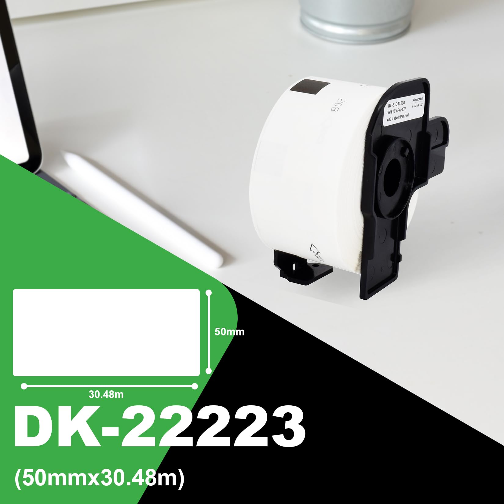 Veson, 5 Rolls White DK-22223 DK22223 Continuous Labels Compatible with Brother Address Label Rolls - Image 2