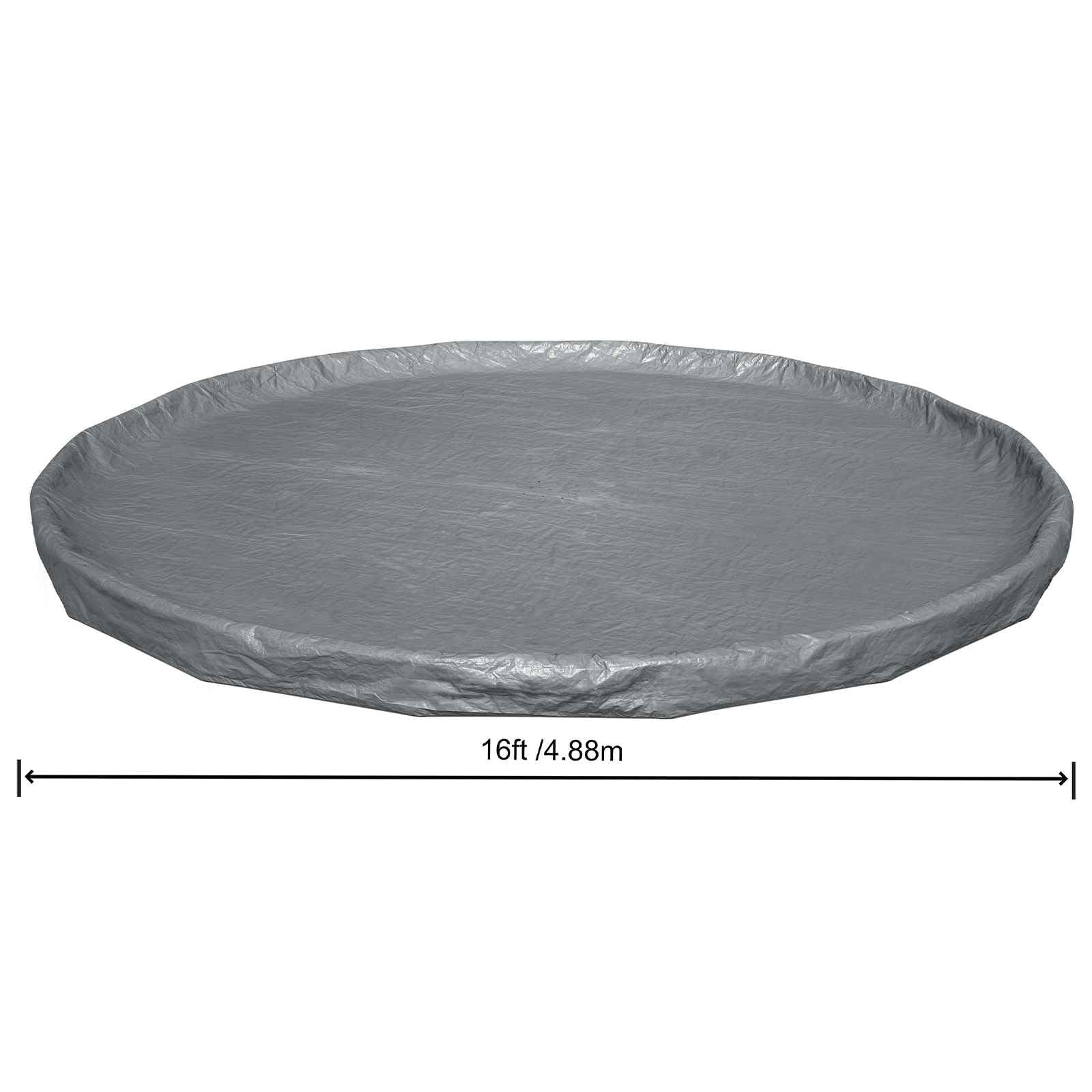 Couverture de Piscine Ronde 6,71 m Polyester Gris Protection extérieure étanchéité Drainage sécurité pour Piscine Steel Pro Max