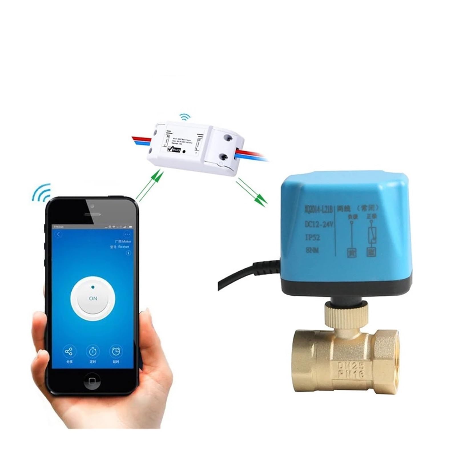 Valvola Elettrica Con Interruttore Intelligente Fit For Acqua A Sfera Motorizzata Smart Life AC220V(1/2")