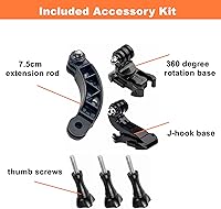 Vista 5 de Soporte de correa para GoPro para cascos, base de adaptador de montaje ajustable con varilla de extensión y hebilla giratoria de liberación rápida