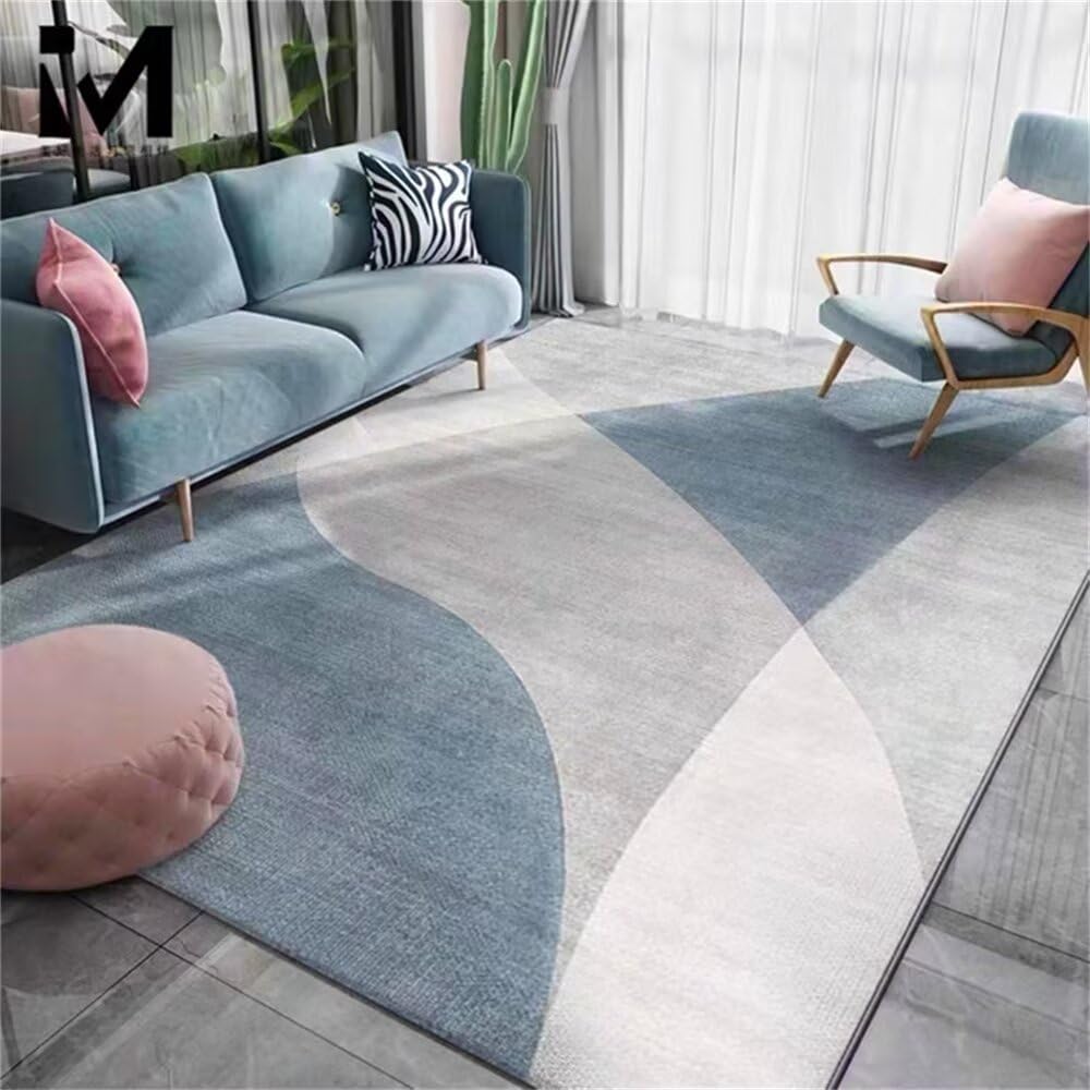 Tapis chambre bébé gris bleu pour créer un coin d'éveil doux