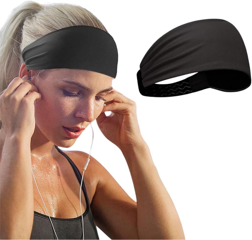 Non-Slip Sports Headband for Men & Women | Sweat-Wicking, Quick-Dry Running & Gym Hairband | Elastic, Lightweight, Breathable Fitness Head Wrap for Yoga, Cycling, Workout