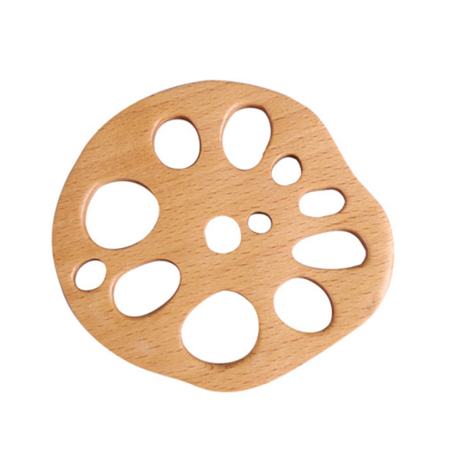 Linvimia Multicolor Decorative Beechwood Coasters Set Creative Lotuses Root Slices Pattern For Hot Cups And Tabletop Protections Home Decoration Coasters For Coffee Cups