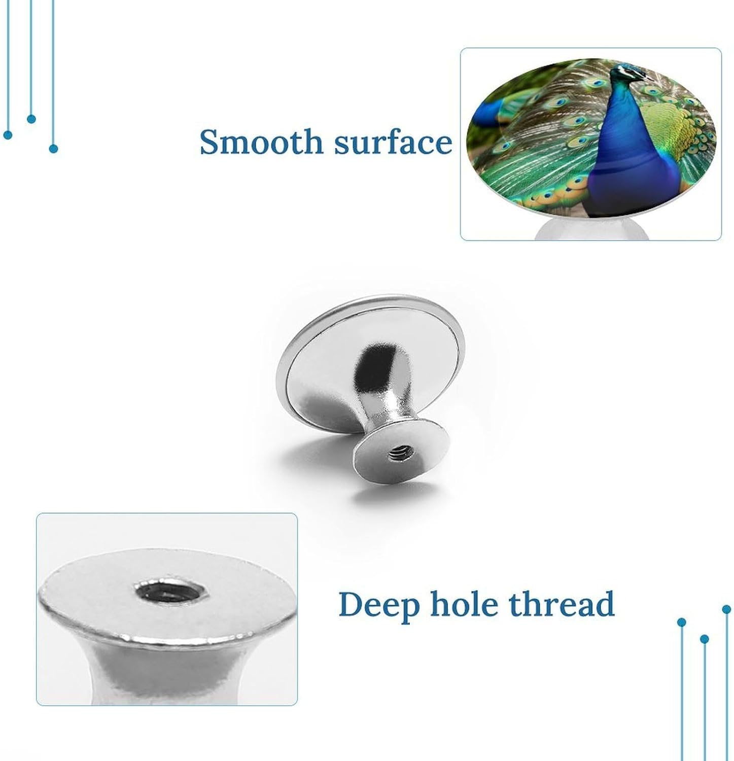 Cabinet Handles Round Drawer Pulls Beautiful Peacock Dresser Knobs for Cabinets and Drawers Handle Kitchen Cabinet Pulls for Bathroom Cupboard Drawers Cabinet Pulls for Kitchen Door
