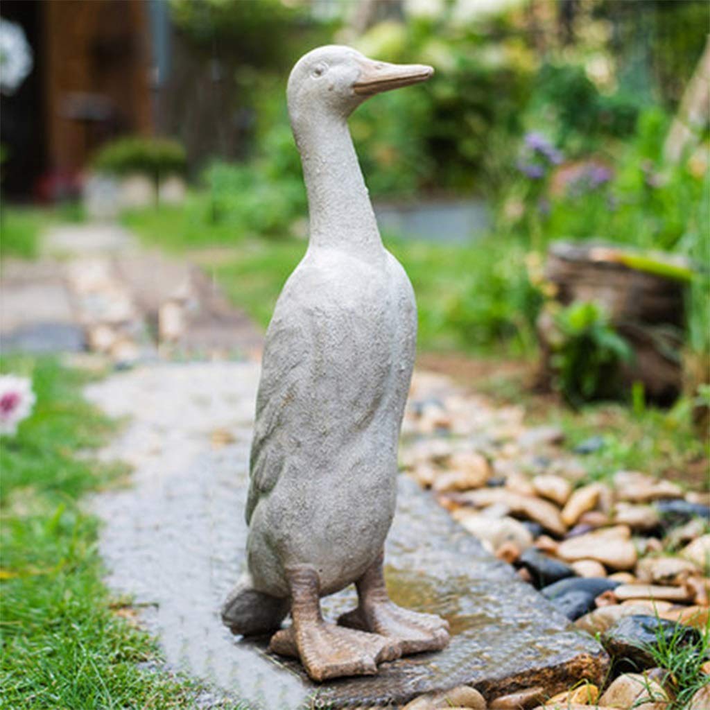 Decorazioni da giardino, statue da giardino di grandi dimensioni, statue da giardino, statua di anatra in stile Art Déco, decorazione da pavimento, scultura di a(Un colore: 14*19,5*43,5 cm