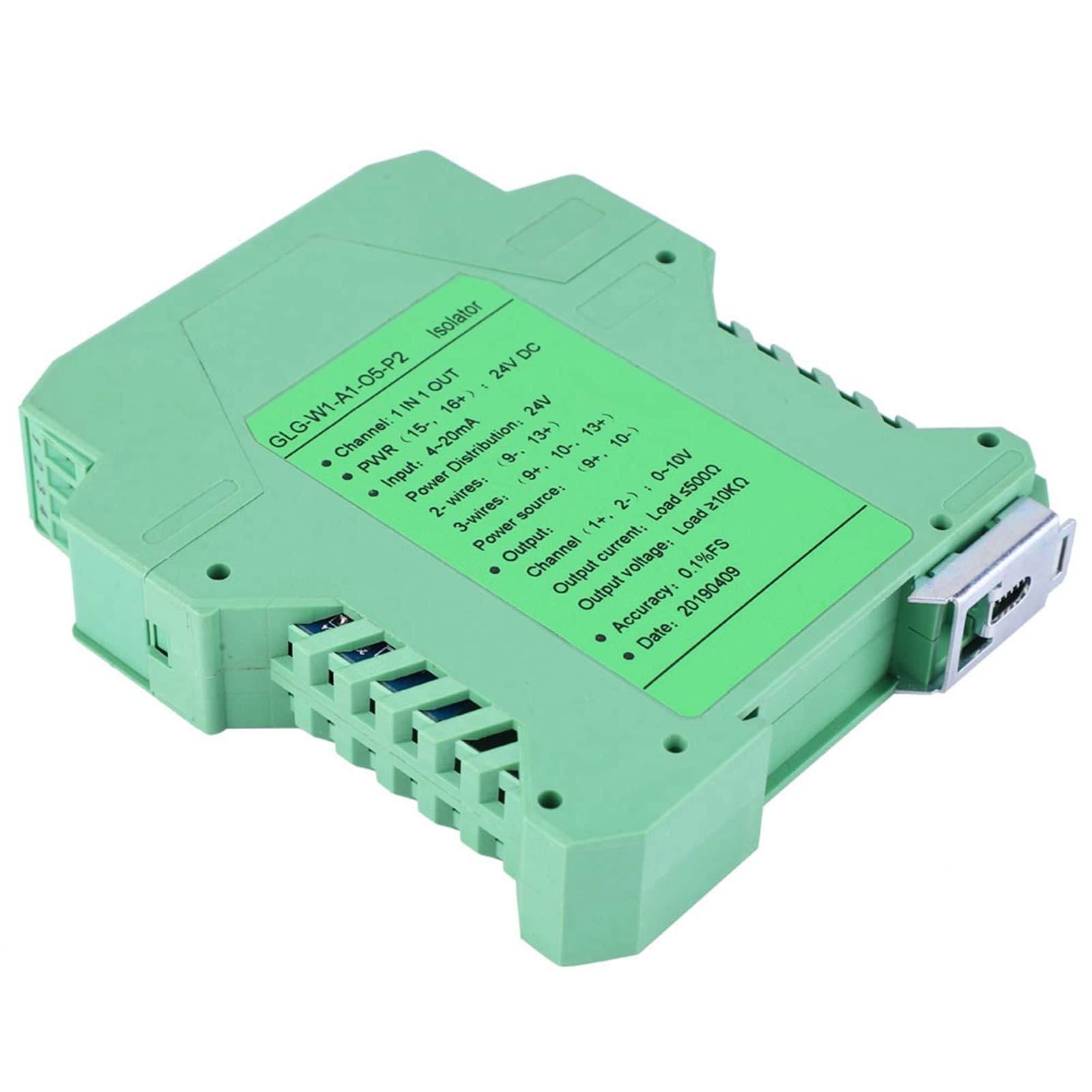 GLG 24V DC Aislador de Señal de Corriente CC 4-20ma a 0-10v Convertidor Aislador Transmisor Detección de PLC Acondicionador de Señal