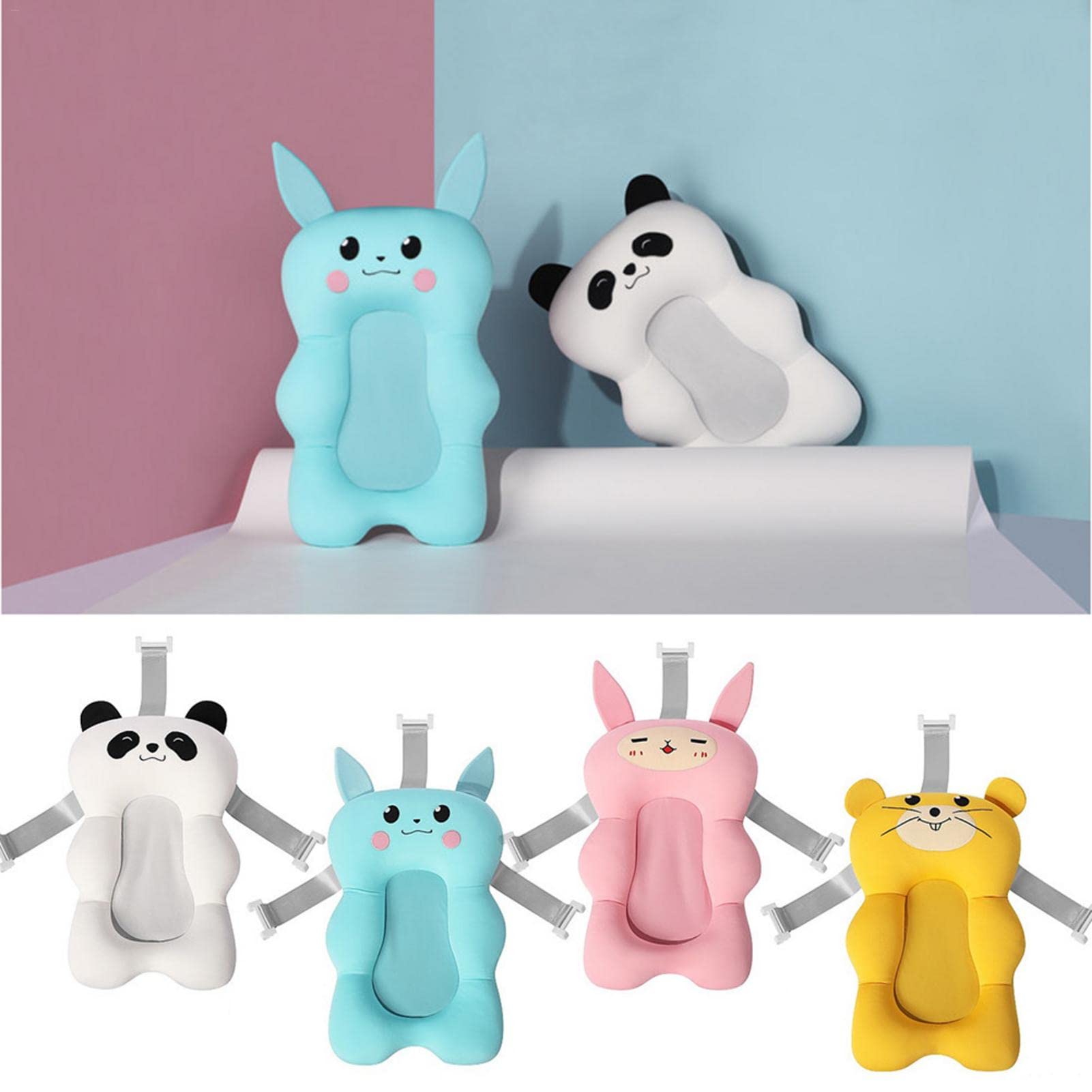 Baby-Badekissen,Badewannen-Kissen Weiches Badewannenkissen Und -Liege Für Neugeborene, Ergonomisches Und Weiches Baby-Kissen Für Baby-Badewanne, Faltbar Und rutschfest 0 Bis 12 Monate, Weiß