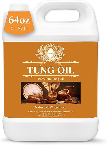 Miniatura 10 de Aceite Tung puro de 128 onzas para madera al aire libre e interior, sellador de grado alimenticio, acabado de aceite Tung de 1 galón, aceite de