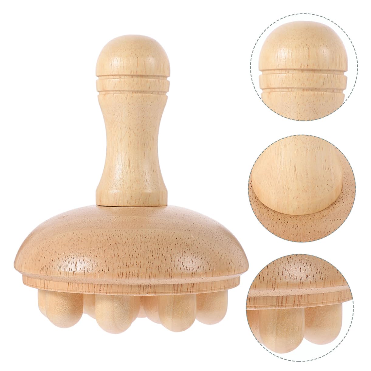 Anneome Pettine Massaggiante in Legno di Gomma per Cuoio Capelluto 2 Pezzi, Portatile, Delicato Sul Cuoio Capelluto, per Casa e Viaggio