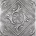 A La Maison Ceilings R02 Diamond Wreath Pre-Painted Foam Glue-up Ceiling Tile (129.6 sq. ft./Case), Pack of 48, Antique Silver