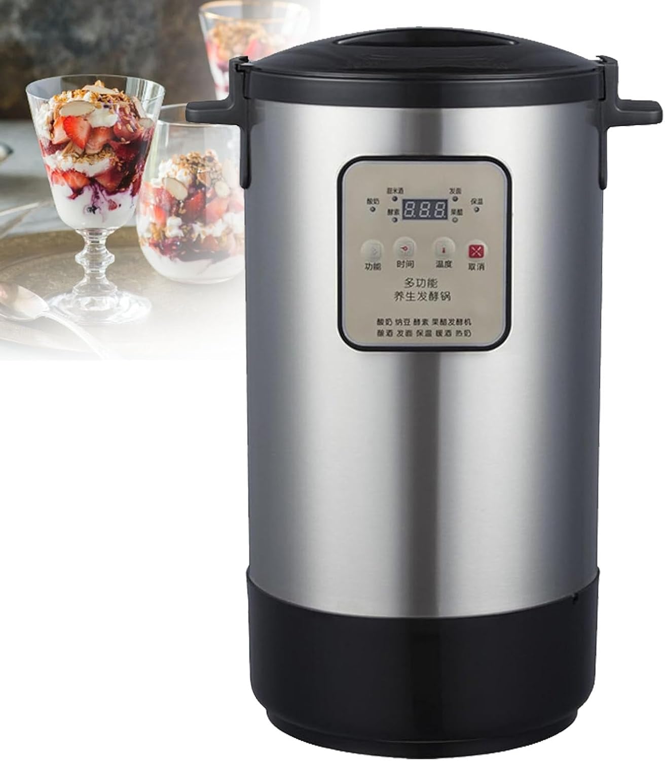 Electric Yogurt Fermenter, Automatic Commercial Fermentation Machine, Dough Fermentation Natto Rice Wine Fruit Enzyme Fermenter, Time and Temperature Control,12L