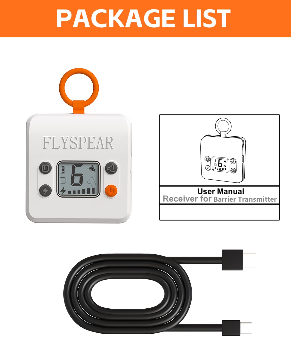FLYSPEAR Transmisor de barrera inalámbrico para mascotas, solo transmisor, color blanco