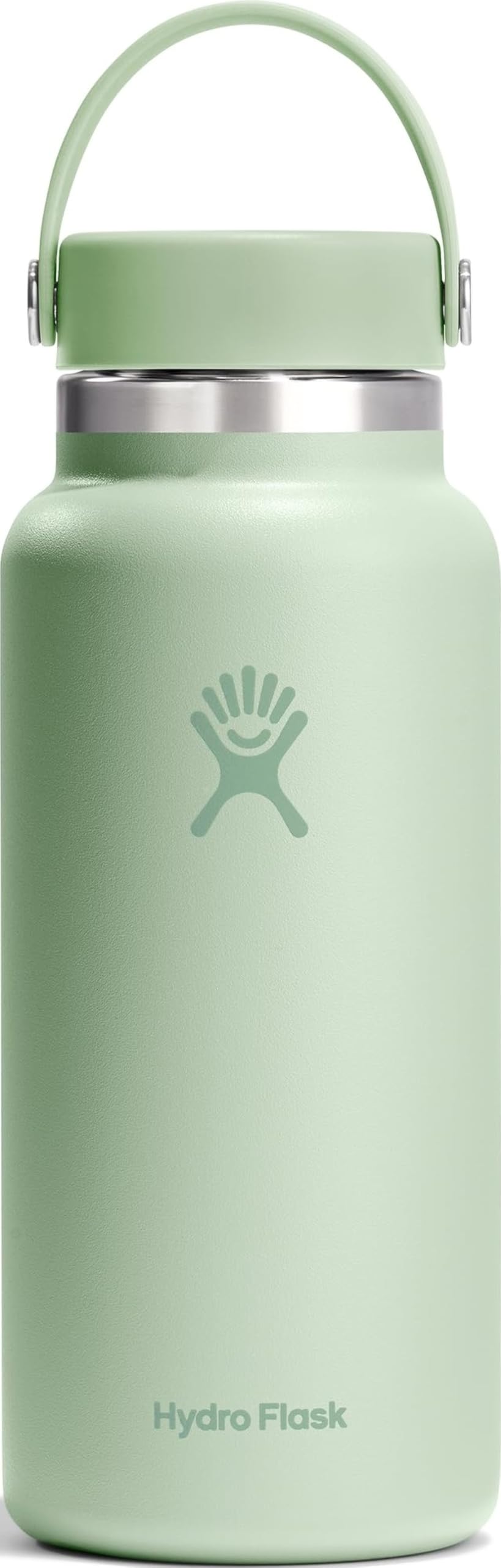 Hydro Flask Water Bottle - Insulated Stainless Steel - Wide Mouth Flex Lid, Non Spill, Leakproof and Refillable in 32 Oz Aloe Green
