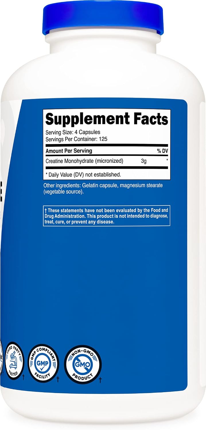 Nutricost Creatine Monohydrate 3,000mg 500 Capsules