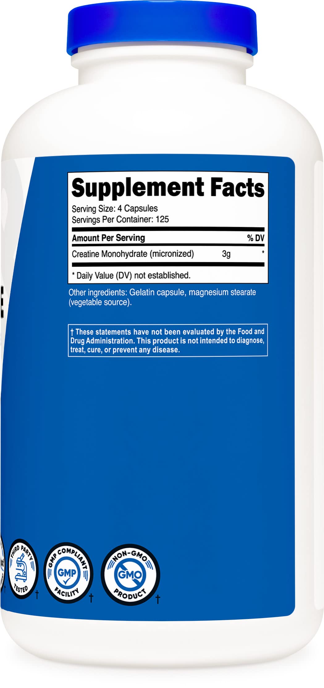 Nutricost Creatine Monohydrate Supplement Facts